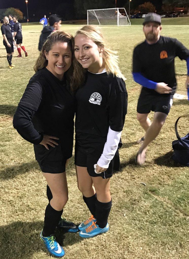 Two lady soccer players