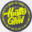 Hustle & Gown logo with soccer balls and laurel wreaths for soccer league.